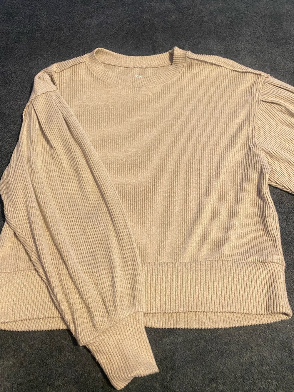 SO Tan Ribbed Knit Top